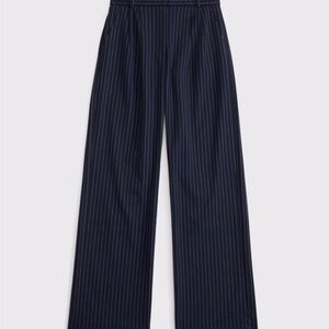 Abercrombie & Fitch Blue and White Pinstripe Trousers TALL